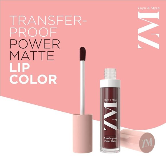 ZM Zayn Myza Vegan Transfer Proof Power Matte Lipstick Royal Maroon - Picture 2 of 9